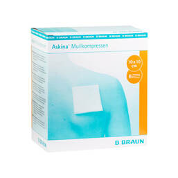 Abbildung: Askina Mullkompressen 10x10 cm steril 25X2 St, Kompressen PZN 12735592