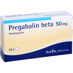 Abbildung: Pregabalin beta 50 mg Hartkapseln 28 St, Hartkapseln PZN 12740251