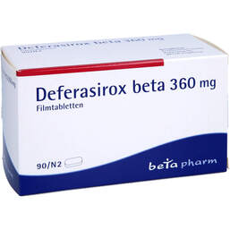 Abbildung: Deferasirox beta 360 mg Filmtabletten 90 St, Filmtabletten PZN 12740564