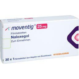Abbildung: Moventig 25 mg Filmtabletten 30 St, Filmtabletten PZN 12747164