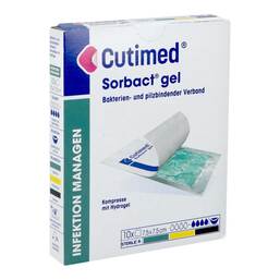 Abbildung: Cutimed Sorbact Gel Kompressen 7,5x7,5 cm 10 St, Kompressen PZN 12747572