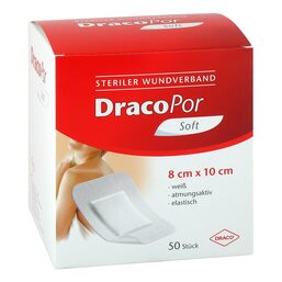 Abbildung: DracoPor Soft weiß Wundverband 8x10 cm steril 50 St, Pflaster PZN 12749105