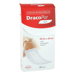 Abbildung: DracoPor Soft weiß Wundverband 10x20 cm steril 20 St, Pflaster PZN 12749128