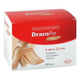 Abbildung: DracoPor Soft hautfarben Wundverband 5x7,2 cm steril 50 St, Pflaster PZN 12749134