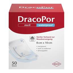 Abbildung: Dracopor waterproof Wundverband 8x10 cm steril 50 St, Pflaster PZN 12749192