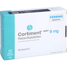 Abbildung: Cortiment Mmx 9 mg Retardtabletten 50 St, Retard-Tabletten PZN 12749571