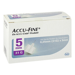 Abbildung: Accu Fine sterile Nadeln für Insulinpens 5 mm 31 G 100 St, Kanüle PZN 12772541