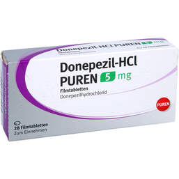 Abbildung: Donepezil-HCL Puren 5 mg Filmtabletten 28 St, Filmtabletten PZN 12774273