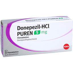 Abbildung: Donepezil-HCL Puren 5 mg Filmtabletten 56 St, Filmtabletten PZN 12774304