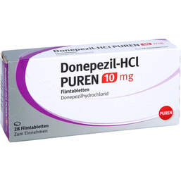 Abbildung: Donepezil-HCL Puren 10 mg Filmtabletten 28 St, Filmtabletten PZN 12774356