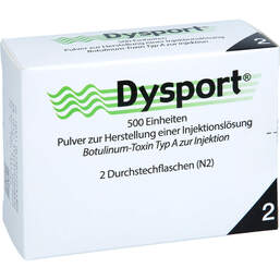 Abbildung: Dysport 500 Einheiten Pulver zur Herstellung einer Injektionslösung 2 St, Pulver zur Herstellung einer Injektionslösung PZN 12774480