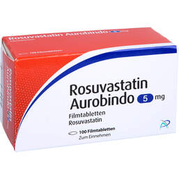Abbildung: Rosuvastatin Aurobindo 5 mg Filmtabletten 100 St, Filmtabletten PZN 12868844