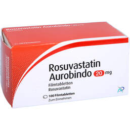 Abbildung: Rosuvastatin Aurobindo 20 mg Filmtabletten 100 St, Filmtabletten PZN 12868904