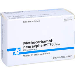 Abbildung: Methocarbamol neuraxpharm 750 mg Filmtabletten 50 St, Filmtabletten PZN 12872716
