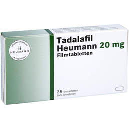 Abbildung: Tadalafil Heumann 20 mg Filmtabletten 28 St, Filmtabletten PZN 12894379