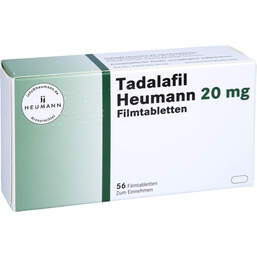 Abbildung: Tadalafil Heumann 20 mg Filmtabletten 56 St, Filmtabletten PZN 12894385