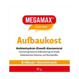 Abbildung: Megamax Aufbaukost Erdbeere Pulver Pulver, 30 g PZN 12896160
