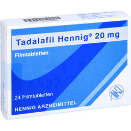 Abbildung: Tadalafil Hennig 20 mg Filmtabletten 24 St, Filmtabletten PZN 12897828
