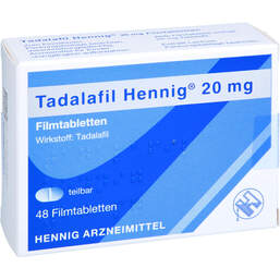 Abbildung: Tadalafil Hennig 20 mg Filmtabletten 48 St, Filmtabletten PZN 12897857