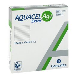 Abbildung: Aquacel Ag + Extra 10x10 cm Kompressen 10 St, Kompressen PZN 12903440