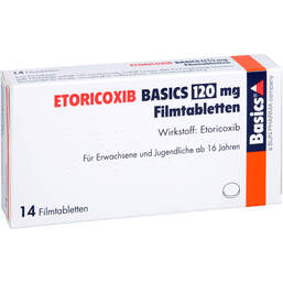 Abbildung: Etoricoxib Basics 120 mg Filmtabletten 14 St, Filmtabletten PZN 13153165