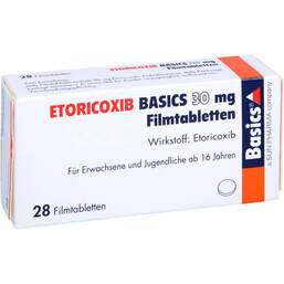 Abbildung: Etoricoxib Basics 30 mg Filmtabletten 28 St, Filmtabletten PZN 13153194
