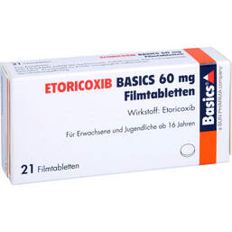 Abbildung: Etoricoxib Basics 60 mg Filmtabletten 21 St, Filmtabletten PZN 13153225