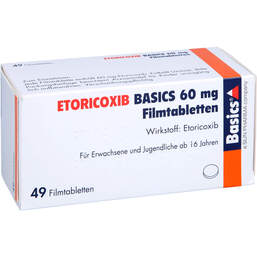 Abbildung: Etoricoxib Basics 60 mg Filmtabletten 49 St, Filmtabletten PZN 13153231