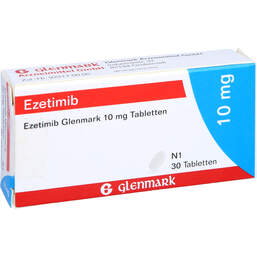 Abbildung: Ezetimib Glenmark 10 mg Tabletten 30 St, Tabletten PZN 13156672