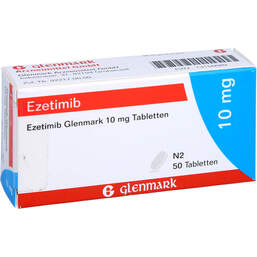 Abbildung: Ezetimib Glenmark 10 mg Tabletten 50 St, Tabletten PZN 13156689