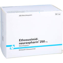 Abbildung: Ethosuximid neuraxpharm 250 mg Weichkapseln 200 St, Weichkapseln PZN 13157022