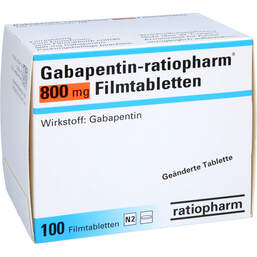 Abbildung: Gabapentin ratiopharm 800 mg Filmtabletten 100 St, Filmtabletten PZN 13158234
