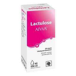 Abbildung: Lactulose AIWA 670 mg/ml Lösung zum Einnehmen 500 ml, Lösung zum Einnehmen PZN 13165300