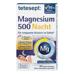 Abbildung: Tetesept Magnesium 500 Nacht Tabletten 30 St, Tabletten PZN 13166699
