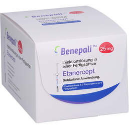 Abbildung: Benepali 25 mg Fertigspritze mit Injektionslösung 8 St, Injektionslösung PZN 13167173