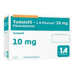 Abbildung: Tadalafil 1A Pharma 10 mg Filmtabletten 12 St, Filmtabletten PZN 13167842
