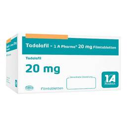 Abbildung: Tadalafil 1A Pharma 20 mg Filmtabletten 8 St, Filmtabletten PZN 13167888