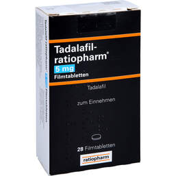 Abbildung: Tadalafil ratiopharm 5 mg Filmtabletten 28 St, Filmtabletten PZN 13168468