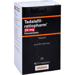 Abbildung: Tadalafil ratiopharm 20 mg Filmtabletten 12 St, Filmtabletten PZN 13168511