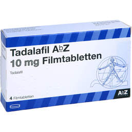 Abbildung: Tadalafil AbZ 10 mg Filmtabletten 4 St, Filmtabletten PZN 13168801