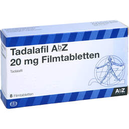 Abbildung: Tadalafil AbZ 20 mg Filmtabletten 8 St, Filmtabletten PZN 13168824