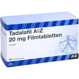 Abbildung: Tadalafil AbZ 20 mg Filmtabletten 12 St, Filmtabletten PZN 13168830