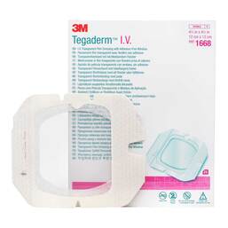 Abbildung: Tegaderm 3M I.V. trans.Filmv.Port adh.free wi.1668 25 St, Pflaster PZN 13196832 