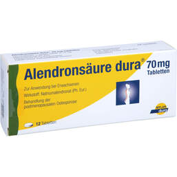 Abbildung: Alendronsäure dura 70 mg Tabletten 12 St, Tabletten PZN 13198216