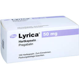Abbildung: Lyrica 50 mg Hartkapseln 100 St, Hartkapseln PZN 13229483