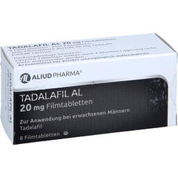 Abbildung: Tadalafil AL 20 mg Filmtabletten 8 St, Filmtabletten PZN 13231913