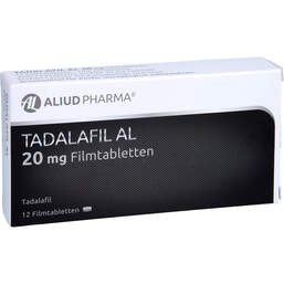 Abbildung: Tadalafil AL 20 mg Filmtabletten 12 St, Filmtabletten PZN 13231936
