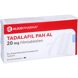 Abbildung: Tadalafil Pah AL 20 mg Filmtabletten 56 St, Filmtabletten PZN 13231988