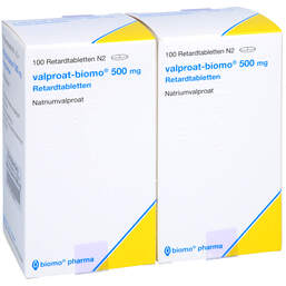 Abbildung: Valproat biomo 500 mg Retardtabletten 200 St, Retard-Tabletten PZN 13235360