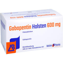 Abbildung: Gabapentin Holsten 600 mg Filmtabletten 200 St, Filmtabletten PZN 13248279